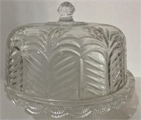 CUT CRYSTAL CAKE PLATE AND COVER