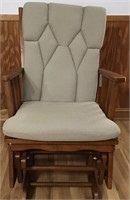 VINTAGE GLIDING ROCKING CHAIR AND OTTOMAN