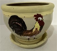 ROOSTER PLANTER AND TRAY