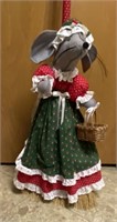 HAND CRAFTED CHRISTMAS MOUSE ON BROOM