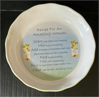 RECIPE FOR AN AMAZING WOMAN PIE PLATE