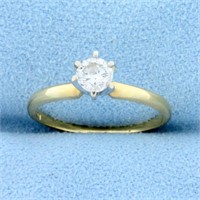 1/3ct Solitaire Diamond Engagement Ring in 14k Yel