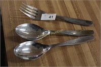 SERVING SPOONS AND FORK