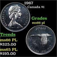 1967 Canada Dollar $1 Grades GEM+ UNC PL