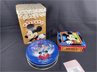 Various Mickey Mouse Tins