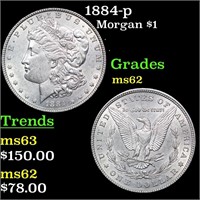 1884-p Morgan Dollar $1 Grades Select Unc