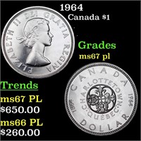 1964 Canada Dollar $1 Grades GEM++ PL