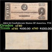 1864 $2 Confederate States Of America, T70 Grades