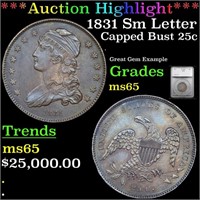***Auction Highlight*** 1831 Sm Letter Capped Bust