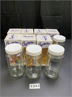 11 New Never Used Glass Jars with Lids -Crystallin