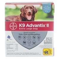 4 MONTHLY DOSE OF BAYER K9 ADVANTIX II FOR EXTRA
