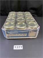 12 Anchor Hocking 1/2 Pint Canning Jars w/ Lids