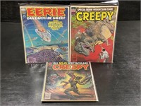 3pc Warren Magazine "Creepy" & "Eerie"