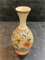 Vintage Mexican Tonala Folk Art Pottery Vase