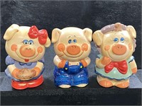 3pc Vintage Piggy Banks