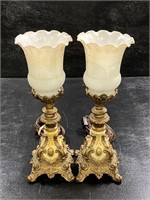 Pair of Brass Look Table Lamps