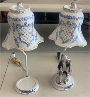 2 18” Vintage Porcelain Lamps