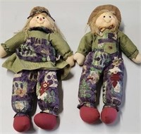 Pair of Material Scarecrow Dolls