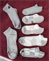 7pk Gray & White Footies & Ankle Socks