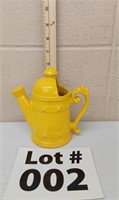 Vintage bright yellow watering can 6"