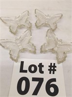 (4) Glass Butterfly Dishes - 
4" x 4"