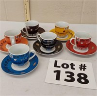 6 Espresso Mini Cups and Saucers
 - 2" h