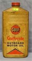 Vintage Gulf Pride outboard oil container
