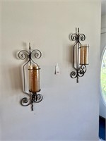 2 Large Candle Wall Sconces