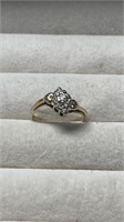 14k Gold Genuine Diamond Ring With Heart Shoulders