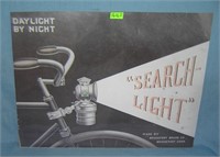 Bicycle search light retro style advertising sign