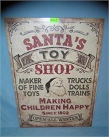 Santa's Toy Shop retro style advertising sign