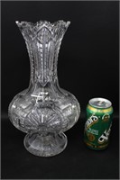 12" ABP CUT GLASS VASE IN GREAT CONDITION
