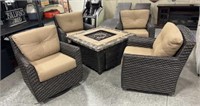 5 pc Woven Patio Fire Set