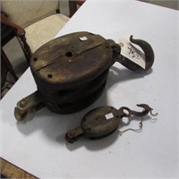2 - WOODEN PULLEYS