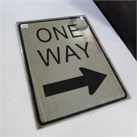 ONE WAY MIRRORED SIGN