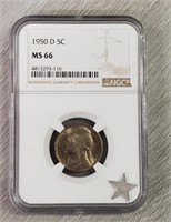 1950-D NGC MS 66 Nickel