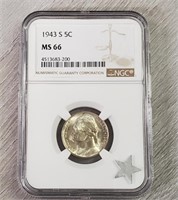 1943-S NGC MS66 Nickel #1