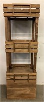 Barn Wood Style Tiered Shelf