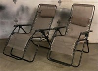 (2) Folding Recliner Chairs
