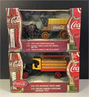 (2) Coca-Cola Diecast Truck Banks