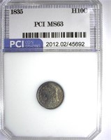 1835 Half Dime PCI MS-63 LISTS FOR $1750