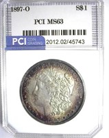 1897-O Morgan PCI MS-63 Nice Toning