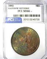 1885 Morgan PCI MS-66+ Rainbow Reverse