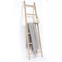FUIN Fully Assembled 6 Ft Bamboo Blanket Ladders