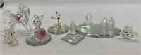 Lot Of 7 Miniature Crystal Figurines