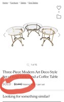 11 - SET OF 3 GLASS-TOP SIDE TABLES