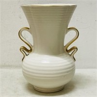 Antique Ceramic Vase Crown Devon with Gold