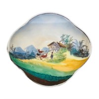 Antique Hand Painted Ring Bowl 5"