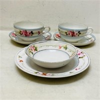 Antique Porcelain Tea Cup Saucer & Bowl