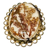Vintage Gold Pin with Inclusions